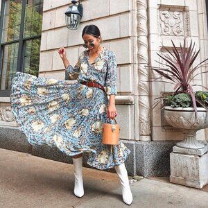 Morris & Co. x H&M Floral Print Midi Dress - Size Small